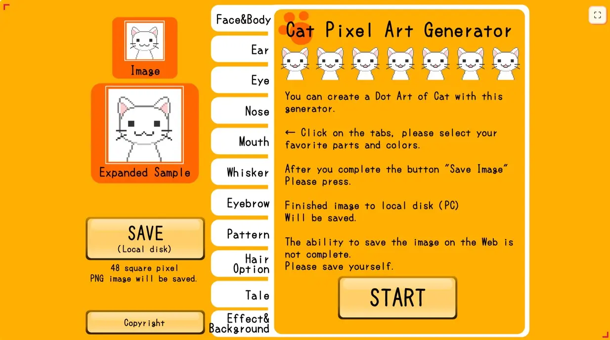 Click to start the generator