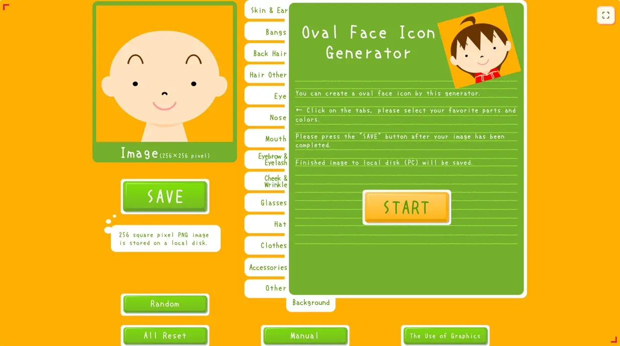 Click to start the generator