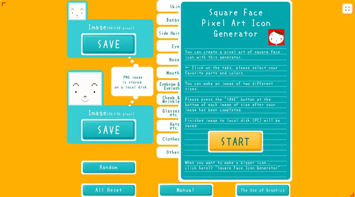 Click to start the generator